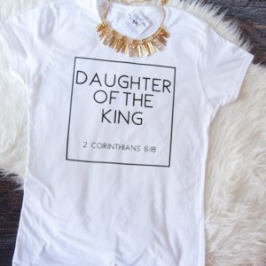 Christian T Shirts Women Daughter of The King Letter Print Cotton Cute Christian Tshirt Women's Jesus Shirt Harajuku Tops