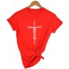 Summer Women Faith Tshirt Cross Jesus Tees Tops Christian Shirt Women Fashion Tshirt Baptism Church Bride Esthetic Shirts