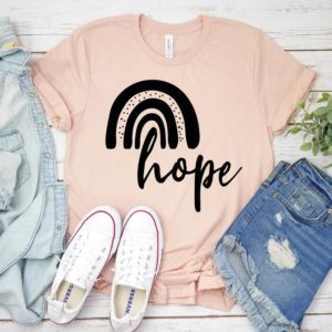 Rainbow Hope Graphic Tees Women Summer T Shirt Cotton O Neck Woman Tshirts Christian Religious Girl Tops Aesthetic Streetwear