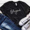Blessed Letter Printed T Shirt Women Summer Short Sleeve Christian Tshirt 90s Girl Aesthetic Faith Tops Jesus Tee Drop Shipping