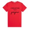 Created with A Purpose Letters Women T Shirt Christian Shirt Woman Faith Tshirt Short Sleeve Causal Cotton Tops Plus Size Shirts