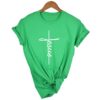 Summer Women Faith Tshirt Cross Jesus Tees Tops Christian Shirt Women Fashion Tshirt Baptism Church Bride Esthetic Shirts